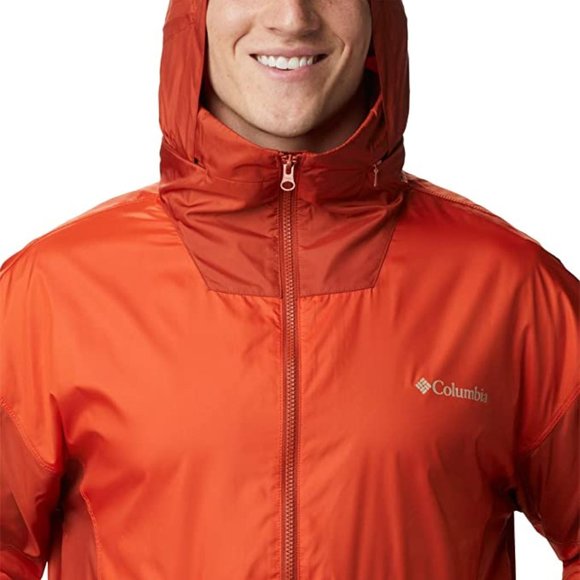 🆕Columbia Men's Point Park Lined Windbreaker,Ancient Fossil/Bonfire/Dark Sienna - Picture 2 of 7